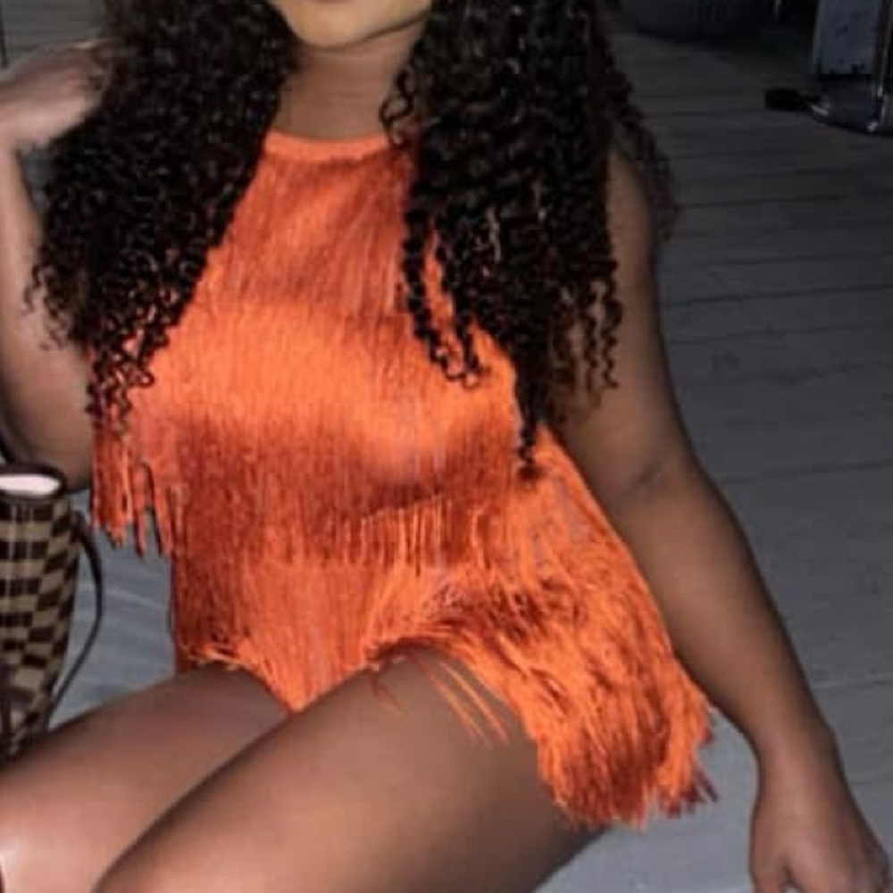 Orange Fringe Dress